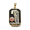 Tarot 304 Stainless Steel Enamel Pendants, Ion Plating(IP), Real 18K Gold Plated, Ghost, 32x19.5x2mm, Hole: 7x3.5mm