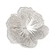 Rack Plating Brass Bead Caps, Long-Lasting Plated, Cadmium Free & Nickel Free & Lead Free, Flower, Platinum, 43x45x3.5mm, Hole: 0.8mm