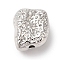 Rack Plating Brass Beads, Long-Lasting Plated, Lead Free & Cadmium Free, Nuggets, Platinum, 12x10x5mm, Hole: 1mm