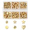 265Pcs 6 Styles CCB Plastic Beads, Golden, Mixed Shapes, 6.5~9x6.5~9.5x3~3.5mm, Hole: 1.2~1.6mm