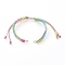 Adjustable Nylon Cord Braided Bracelet Making, with 304 Stainless Steel Jump Rings, Golden, Colorful, 5-3/4~11-1/4 inch(14.5~28cm)