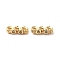 Brass Micro Pave Clear Cubic Zirconia Slide Charms, Cadmium Free & Nickel Free & Lead Free, Flower & Flat Round, Real 18K Gold Plated, 4x9.5x2.5mm, Hole: 1.2mm