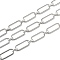 Tarnish Resistant Handmade 304 Stainless Steel Link Chains, Unwelded, Stainless Steel Color, link: 16x6.5x1mm and 6x4.5x1.7mm, 32.8 Feet(10m)/roll