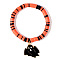 Ghostly Polymer Clay Heishi Stretch Bracelets, Halloween Charm Bracelets for Halloween Party, Ghost, 6-7/8 inch(17.5cm)