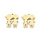 201 Stainless Steel Pendants, Girl, Real 18K Gold Plated, 16x15.5x1mm, Hole: 1.5mm