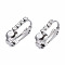 304 Stainless Steel Clip-on Earring Converters Findings, with Clear Cubic Zirconia, Stainless Steel Color, 17x11x7mm