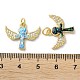 Латунные микропаве прозрачные подвески с фианитом KK-C045-15G-3
