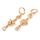 Серьги с подвесками из золотой латуни EJEW-B037-26G-2