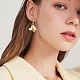 Серьги-кольца с белыми эмалевыми лилиями JE970A-6