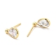 Серьги-капли из прозрачного кубического циркония X-EJEW-G297-23G-2
