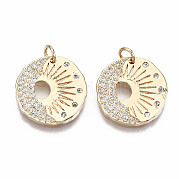 Латунные микропаве прозрачные подвески с фианитом KK-S356-224G-NF