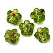 Ручная серебряная фольга стеклянные бусины Lampwork FOIL-T001-02K