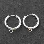 201 фурнитура для сережек-колец Huggie Hoop из нержавеющей стали STAS-P283-01F-S