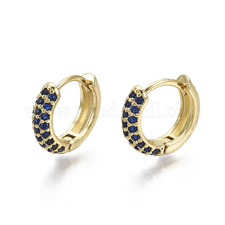Серьги-кольца из латуни с микро-паве из фианита EJEW-R144-004B-NF-1