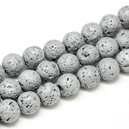 Гальваника из натуральных бусин из лавы G-T058-03I-4MM-1