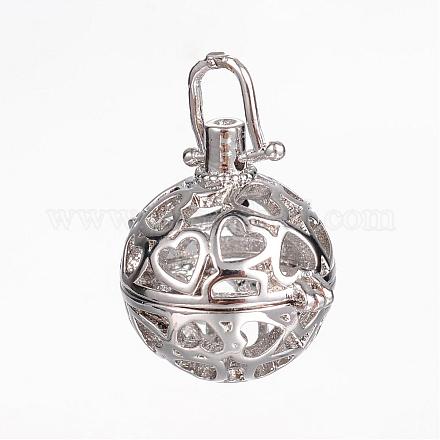 Латунные подвески с ажурной резьбой KK-P005-18P-NR-1