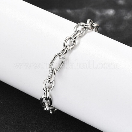 Браслеты из нержавеющей стали 304 figaro chains для мужчин и женщин BJEW-R021-07P-1