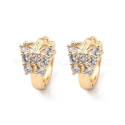 Серьги-кольца из латуни с микропаве из кубического циркония EJEW-D078-45KCG-1