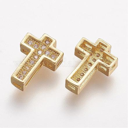 Латунные микро проложить кубического циркония бусы ZIRC-N025-55G-1