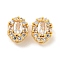 Brass Micro Pave Clear Cubic Zirconia Beads, Cadmium Free & Nickel Free & Lead Free, Oval, Real 18K Gold Plated, 8.5x7x5.5mm, Hole: 1.2mm