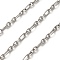 304 Stainless Steel Figaro Chains, Unwelded, Stainless Steel Color, 5x4x1mm