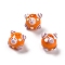 Handmade Lampwork Beads, Meteor Hammer, Orange, 13x14.5x18mm, Hole: 1.8mm