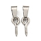 Tarnish Resistant 304 Stainless Steel Screw Eye Pin Peg Bails, with 201 Stainless Steel Snap On Bails, For Half Drilled Beads, Stainless Steel Color, 15.5mm, Hole: 6x1.8mm, Pin: 5x1mm