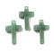 Natural Green Aventurine Pendants, Cross Charms, 30.5x20x6mm, Hole: 1.4mm