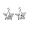 Non-Tarnish 304 Stainless Steel Charms, Star Charms, Stainless Steel Color, 14x12x4.5mm, Hole: 1.2mm