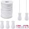 Jewelry Tool Set, with Soft Tape Measure, Wooden Hanging Ball Blind Small Beads, Teardrops Pull End and Nylon Thread, White, 20x0.5mm
