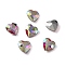 Glass Rhinestone Cabochons, Faceted, Pointed Back & Back Plated, Heart, Crystal AB, 12x12x5mm
