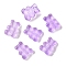 Transparent Spray Paint Glass Beads, Bear, Medium Orchid, 10x8x4mm, Hole: 1mm