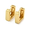 Rack Plating Brass Hoop Earrings, Cadmium Free & Lead Free, Long-Lasting Plated, Rectangle, Real 18K Gold Plated, 15x5mm