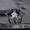 Alloy Rhombus Finger Rings Sets for Women, Gunmetal, US Size 8(18.1mm), 3pcs/set