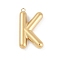304 Stainless Steel Pendants, Ion Plating(IP), Letter Charm, Letter K, 38x21.5x7mm, hole: 2.2mm