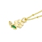 Brass Micro Pave Cubic Zirconia Pendant Necklaces for Women, with Cat Eye, Flower, Real 18K Gold Plated, 17.72 inch(450mm)