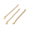 Handmade Chain Extender, with 304 Stainless Steel Lobster Claw Clasps & Jump Rings, Charms, Mixed Shape, Golden, 60~65x3mm
