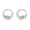 Star Brass Micro Pave Cubic Zirconia Hoop Earrings, Long-Lasting Plated, Lead Free & Cadmium Free, Platinum, 15x3mm