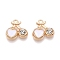 Rack Plating Alloy Glass Pendants, with Rhinestone, Cherry Charms, Golden, 14x14.5x5mm, Hole: 1.6mm