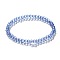 4mm Prism Faceted Rondelle Glass Beaded Stretch Bracelets for Women, Royal Blue
