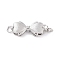 Brass Box Clasps, Textured, Bowknot, Platinum, 20.5x7.5x4.5mm, Hole: 2.3mm