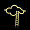 Ion Plating(IP) 201 Stainless Steel Links Connectors, Cloud with Ladder, Real 18K Gold Plated, 29x28.5x1mm, Hole: 1.4mm