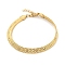 Ion Plating(IP) 304 Stainless Steel Herringbone Chain Bracelet, Golden, 7-1/8 inch(18cm), Extension Chain: 28mm