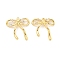 Brass Micro Pave Clear Cubic Zirconia Pendants, Cadmium Free & Nickel Free & Lead Free, Bowknot, Golden, 19.5x19x3.5mm, Hole: 1mm