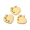 PVD Vacuum Plating 304 Stainless Steel Pendantd, Heart with Footprint, Golden, 18x20x1.3mm, Jump Ring: 5x1mm, Inner Diameter: 3.5mm.