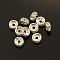 Brass Grade B Crystal Rhinestone Spacer Beads, Grade B, Rondelle, Silver, 7x3.2mm, Hole: 1.2mm