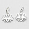 925 Sterling Silver Pendants, Lotus, with 925 Stamp, Silver, 11x11.5x1.5mm, Hole: 4mm