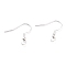 304 Stainless Steel Earring Hooks, Ear Wire, with Horizontal Loop, 925 Sterling Silver Plated, 20x20x3mm, Hole: 2mm, 21 Gauge, Pin: 0.7mm