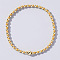 Korean Style Glass Seed & Brass Round Beaded Stretch Bracelets for Women, Light Salmon, Inner Diameter: 6-1/2 inch(16.5cm)