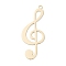 Long-Lasting Plated Brass Filigree Pendants, Musical Note Charms, Cadmium Free & Nickel Free & Lead Free, Light Gold, 34.5x13x0.3mm, Hole: 1.2mm